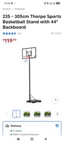 235 - 305cm Thorpe Sports Basketball Stand with 44" Backboard