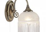 Victorian Antique Brass Wall Light Glass Fringe