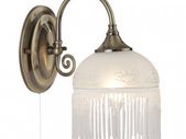 Victorian Antique Brass Wall Light Glass Fringe