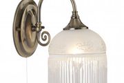 Victorian Antique Brass Wall Light Glass Fringe