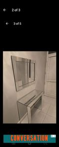 console table and mirror