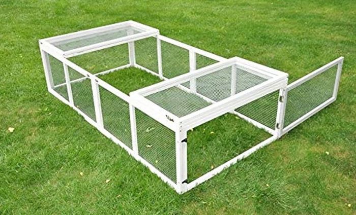 Carrot Rabbit Hutch Outdoor Run for Small Animal Enclosure and Rabbit Enclosure 180 x 90 cm Grey / White (FREE POSTAGE)