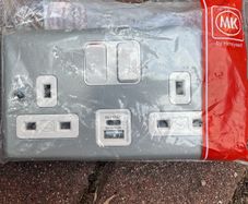 Mk Metal Clad Double Socket with USB A&A