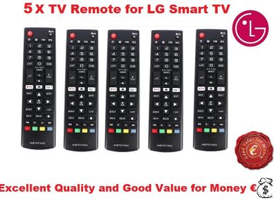 5 X Smart TV Remotes Control AKB75375608 for Many LG Models