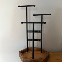 Jewellery display stand Metal and Wood holder