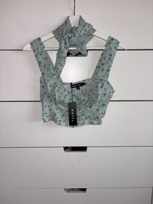 Floral crop top and scarf - brand new