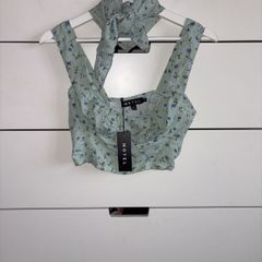 Floral crop top and scarf - brand new