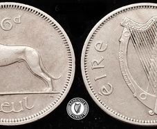 [#10] - Ireland 1967 | 6 Pence | Wolfhound | KM.13a