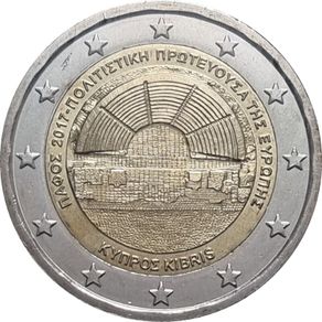 Cyprus 2 Euro Commemorative Coin 2017 - Paphos. Uncirculated.