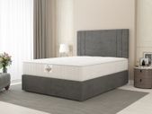 Memory Orthopedic Mattress and Base with Headboard in Grey