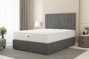 Memory Orthopedic Mattress and Base with Headboard in Grey