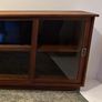 Original 1950s Mid Century Vintage Timber Shop Display Cabinet with Sliding Glass Doors Image 2