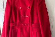 Red double breasted coat size 14
