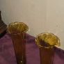 Matching pair of Antique Amber Glass Vases Image 5