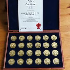 Complete Set of Gold plated 24 commemoratives of 'The Most Expensive Coins in the World'