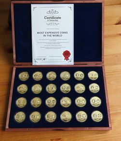 Complete Set of Gold plated 24 commemoratives of 'The Most Expensive Coins in the World'