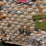 Capelli Straworld Straw Art Bag - Embellished with Shells, Beach Material, Flip Floos etc - see photos Image 7