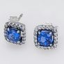 Pandora Sparkling Square Blue Halo Stud Earrings Image 3