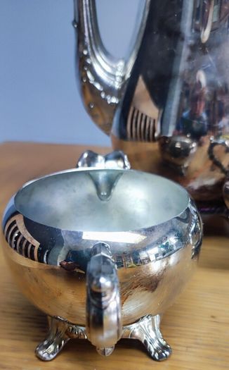 Silver Coffee / Tea Set, Vintage Silver Plated Coffee Pot, Sugar bowl, Milk Jug