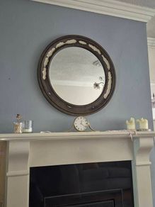Mirror - Round , distressed