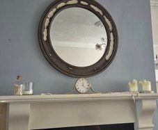 Mirror - Round , distressed