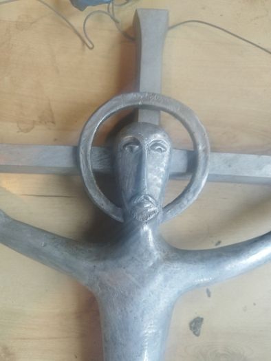 mid century brutalist crucifix free postage