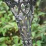 Vintage Art Nouveau Ornate Pierced Filigree Flower Vase Antique Silver Tone H-11" Image 2