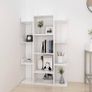 Book Cabinet in White Engineered Wood with Multiple Compartments and Compact Design for Living Room, Bedroom, Office Image 4