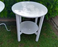 Frre to take.. 2 small garden tables. One wood one metal. Need to painted. Collection darndale