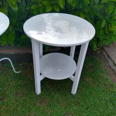 Frre to take.. 2 small garden tables. One wood one metal. Need to painted. Collection darndale