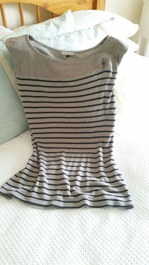 River Island Striped Top with Shoulder Pads - Size 6