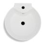 Ceramic Stand Bathroom Sink Basin Faucet/Overflow Hole White Round Image 5