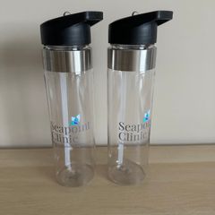 New 2 Water Bottles plastic/ transparent
