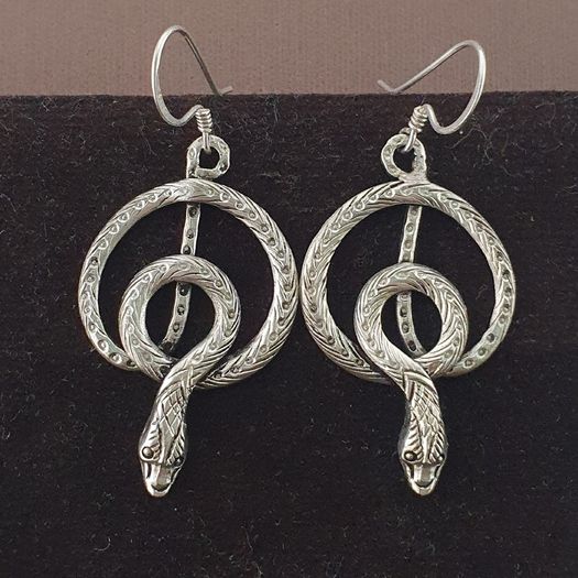 Vintage Snake Brass Earrings Long Dangle Statement Jewelry for Boho & Tribal Style