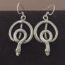 Vintage Snake Brass Earrings Long Dangle Statement Jewelry for Boho & Tribal Style Image 3