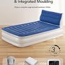 NEW SALE | Air Bed with Headboard, Double Size Inflatable Mattress with Built-in Electric Pump, Comfort Blow Up Bed, Self-inflating Guest Air Mattress Image 2