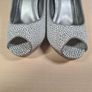 RUBY SHOO DONNA silver peeptoe stilettos with corsage Size UK 5 EU 38 High heels slip ons Image 4