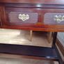 Wooden console table with faux crocodile skin detail Image 8