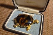 Rare Find Vintage Glass Turtle Brooch and Pendant