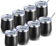 Brand New Stainless Steel Wine Tumblers 12oz Double-Walled Vacuum Insulated