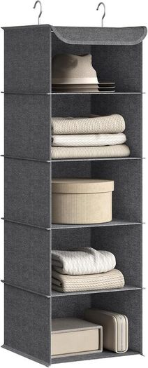 SONGMICS Hanging Wardrobe Storage Organiser Foldable - Brand New