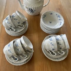 Cups, Saucers, Teapot, Dessert Bowls, Dessert Plates