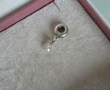 Pandora baby pacifier charm,sterling silver, cubic zirconia very good condition fully hallmarked