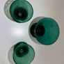 Vintage 1960s Emerald Green Controlled Bubble Glass - Cordial Glasses (Set of 3) Image 4
