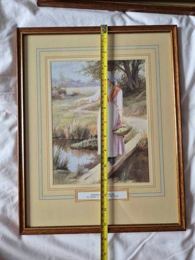 Set of 4 Vintage Charles E. Wilson Framed Art Prints - Idyllic British Country Life Scenes