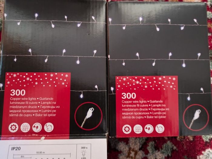 copper wire led lights mains plug x 2 boxes, 20 each or both for 30