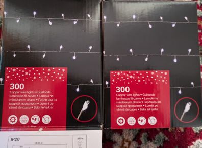 copper wire led lights mains plug x 2 boxes, 20 each or both for 30