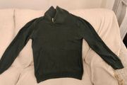 Springfield Mens Size M Knit Shawl Collar Green Cotton Pullover Sweater