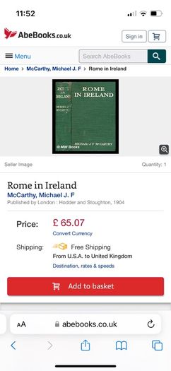 Antique Rome in Ireland book by Michael J F McCarthy