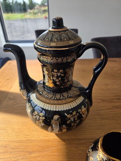 24k gold vintage Greek teaset